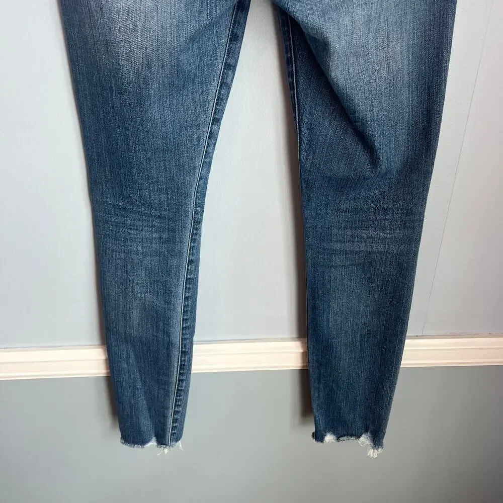 Madewell 9" High-Rise Skinny Jeans Size 25 Distressed Raw Hem - Picture 13 of 16